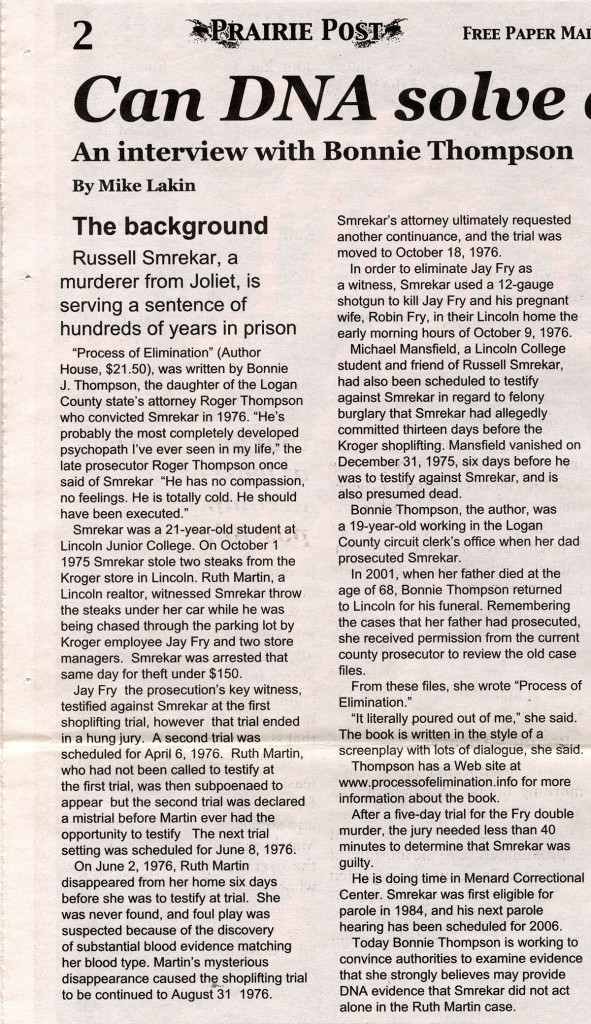 Newspaper article discussing DNA and crime.