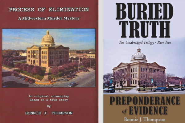 Two book covers by Bonnie J. Thompson.