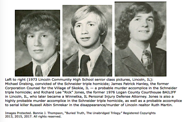 Three black-and-white senior class portraits.